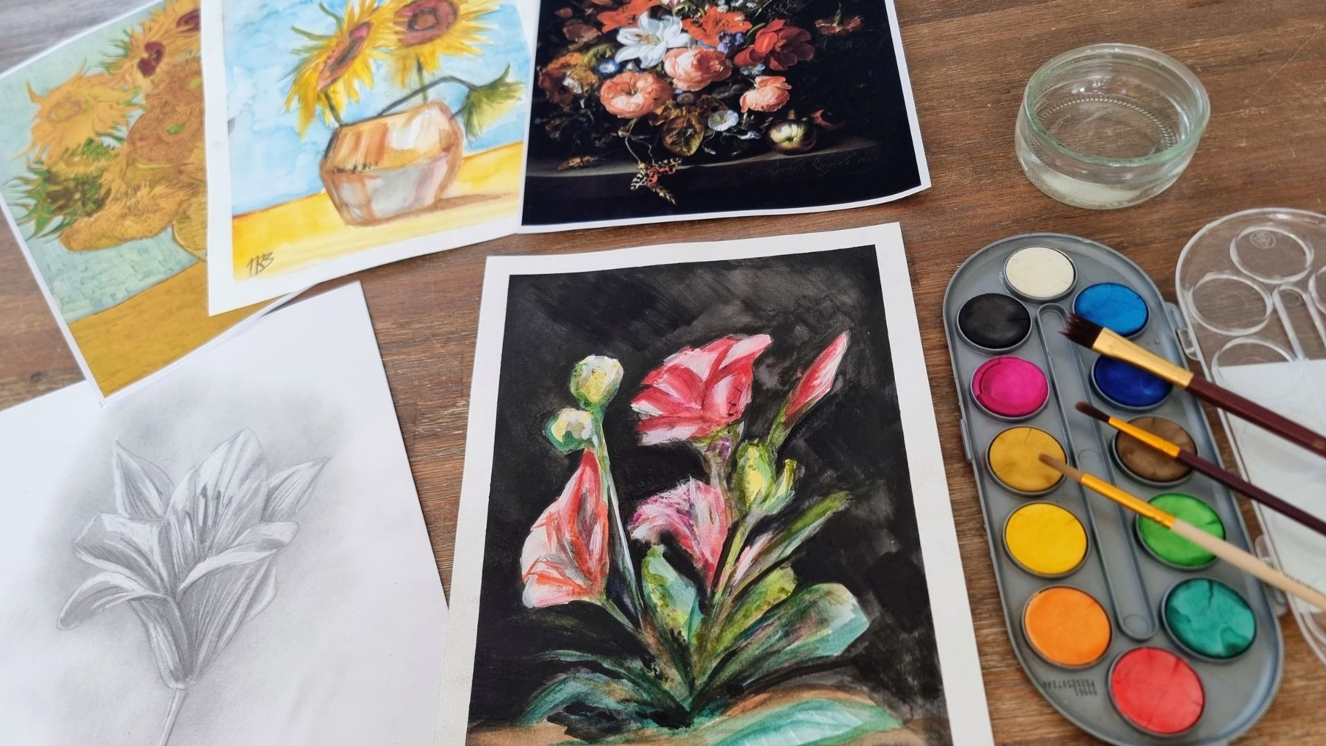 Bloemschilderen met aquarel